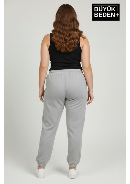 Kadın Büyük Beden Brooklyn Baskılı Paça Lastikli Jogger Ince Eşofman Altı SPR26BEAK951-2 modelleri