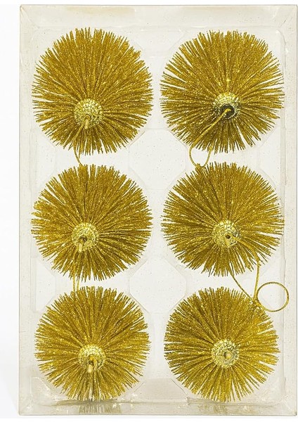 4 Adet Lüx Yılbaşı Ağacı Süsü Set Ağacı Süslemeleri Topları Topu Parti Asılı Top Yılbaşı Süsleri 6 cm (Karışık) (Kırmızı)