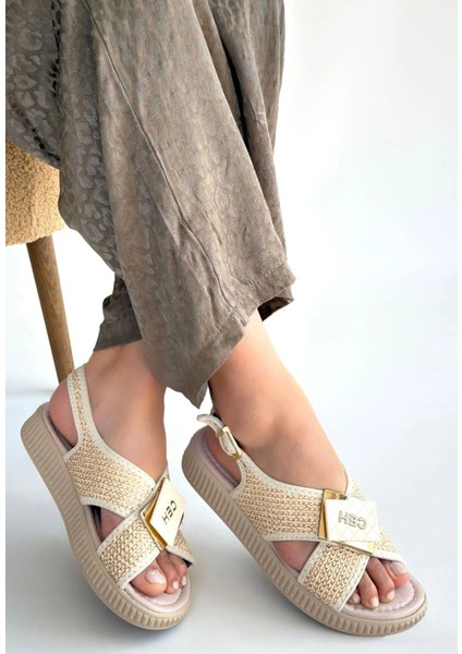 Cate Bej Hasır Cilt Sandalet fiyatları