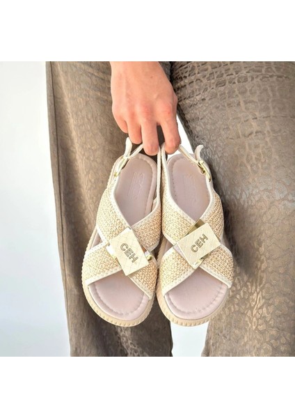 Cate Bej Hasır Cilt Sandalet fırsatları