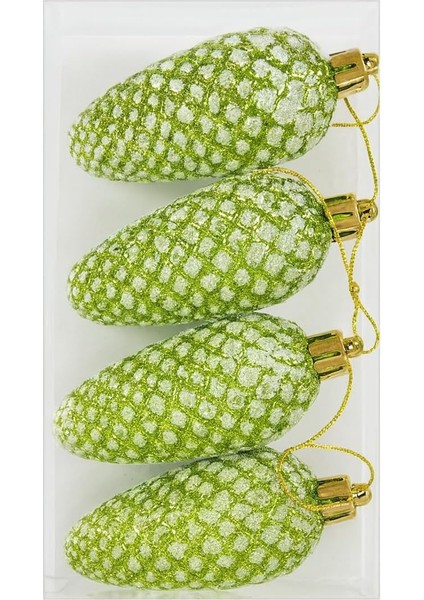 3 Adet Lüx Set Ağacı Süslemeleri Yılbaşı Çam Kozalağı Parti Asılı Top Yılbaşı Süsleri 6 cm