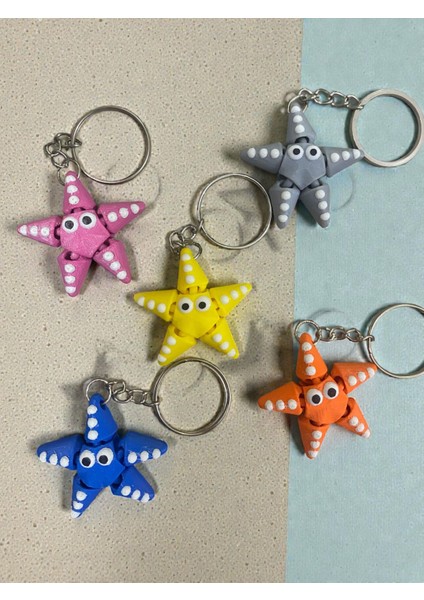 5’li Renkli Denizyıldızı Anahtarlık Seti – 3D Baskı Dayanıklı Anahtarlık – Sevimli Figür Anahtarlık Hediyelik modelleri