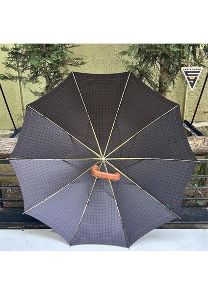 A-213G 10 Telli Baston Sap Şemsiye Kareli Siyah modelleri