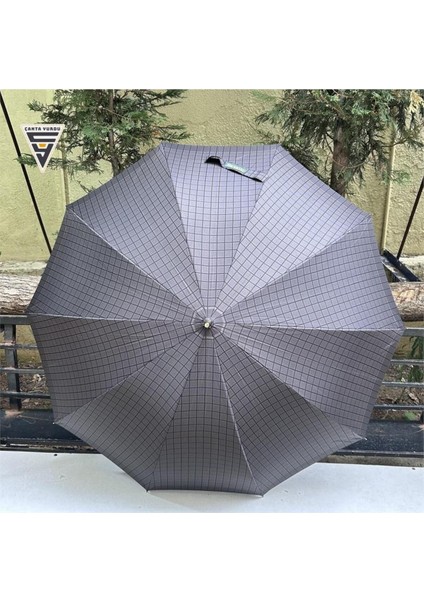 A-213G 10 Telli Baston Sap Şemsiye Kareli Siyah fırsatları