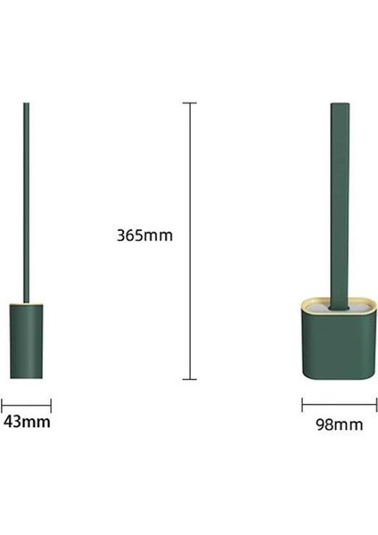 Duvara Monte Edilebilir Kapaklı Askılı Klozet Yumuşak Silikon Başlıklı Tuvalet Fırçası Seti ( Lisinya )