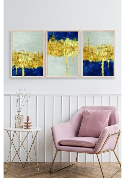 Ünlü Tablolar Üçlü Ahşap Çerçeveli Tablo fiyatları