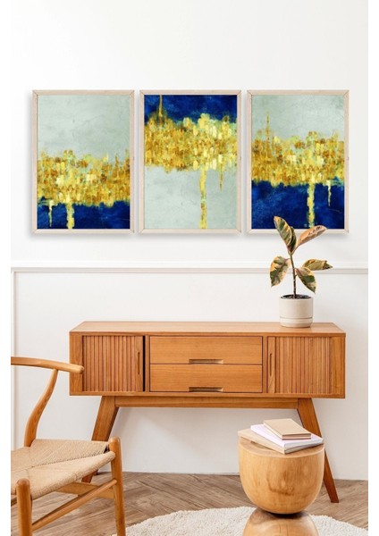 Ünlü Tablolar Üçlü Ahşap Çerçeveli Tablo modelleri