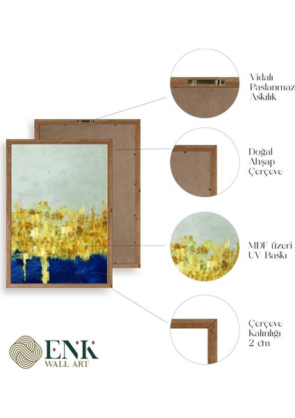 Ünlü Tablolar Üçlü Ahşap Çerçeveli Tablo fırsatları