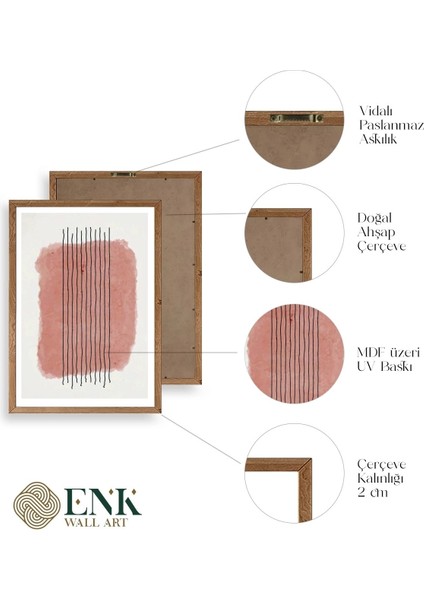 Şekiller Kare Üçgen Üçlü Ahşap Çerçeveli Tablo fırsatları