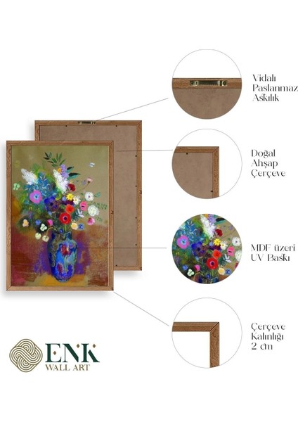 Çiçekler Ahşap Çerçeveli Tablo fırsatları