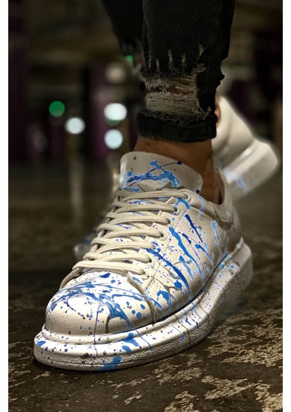 CH254 - Cbt Pittura Erkek Ayakkabı 416 Mavı Püskürtme