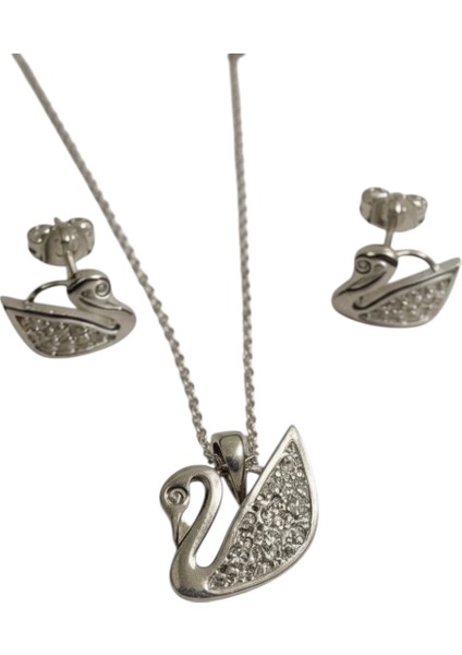 Çekmeceli Kutuda 925 Ayar Gümüş Kuğu Set Kadın fırsatları