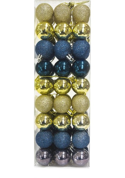72 Adet Lüx Yılbaşı Ağacı Süsü Set Ağacı Süslemeleri Topları Topu Parti Asılı Top Yılbaşı Süsleri 3 cm (Karışık) (Karışık 1)