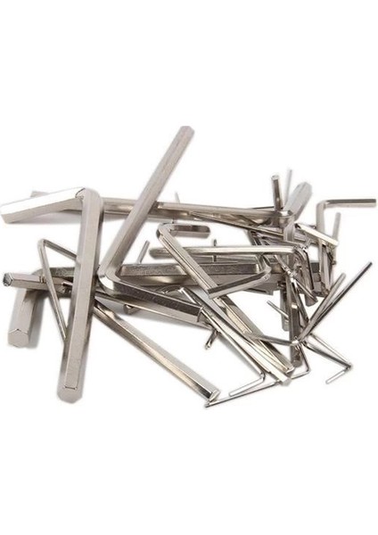 10 Parça Çelik Alyan Seti Kısa Düz Köşe Alyan Anahtar Takımı ( Lisinya )