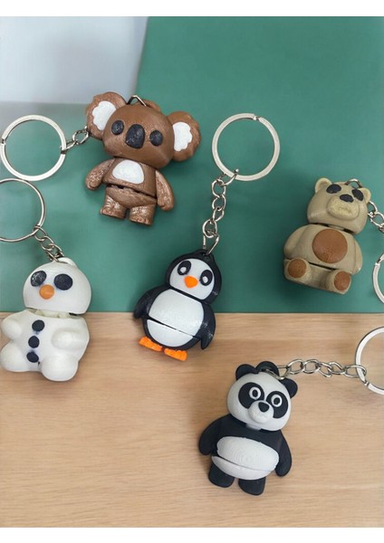 5’li Hayvan Figürü Anahtarlık Seti – 3D Baskı Mini Koleksiyon (Koala, Panda, Penguen, Ayıcık, Kardan Adam) fiyatları