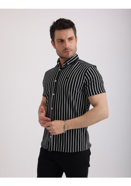 Esnek Dokulu Waffle Çizgili Kumaş Günlük Erkek Gömlek modelleri