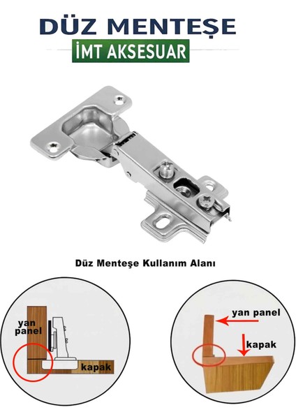 Frenli Pistonlu Düz Mobilya Mutfak Dolap Kapağı Menteşesi (4 Adet) fiyatları