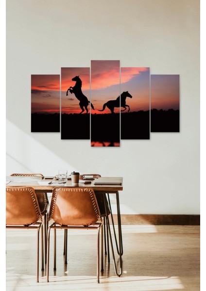 Atlar 5 Parçalı Mdf Tablo