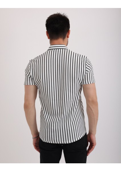 Esnek Dokulu Waffle Çizgili Kumaş Günlük Erkek Gömlek indirimleri