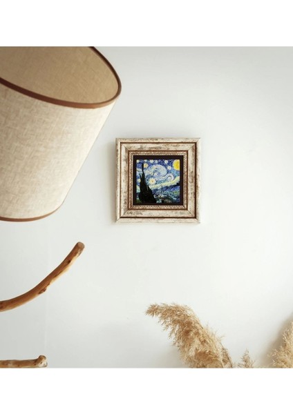 Vincent Van Gogh Starry Night Çerçeveli Taş Tablo , Çerçeveli Taş Duvar Dekoru modelleri