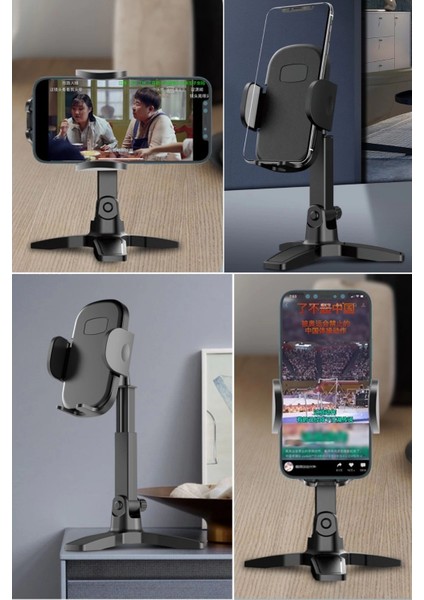 Masaüstü Telefon Standı 360 Derece Dönebilen Başlıklı Ayaklı Telefon Tripodu ( Lisinya )