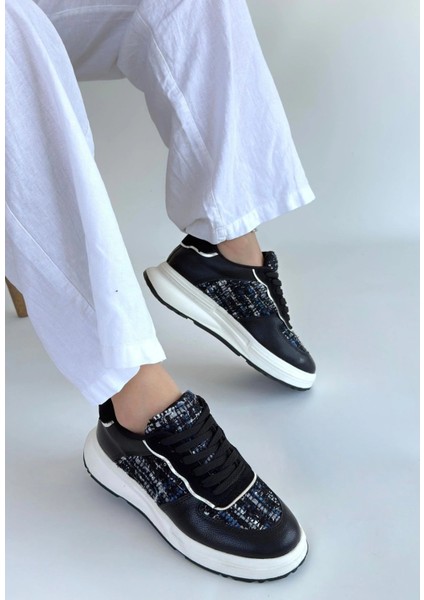 Hawer Siyah Cilt Bağcıklı Spor Ayakkabı fiyatları