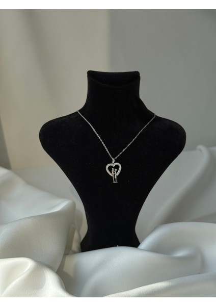 Çelik Sevgili Çift Kolye 45CM