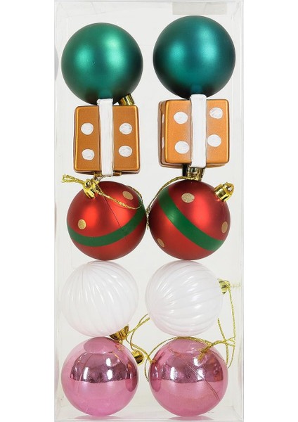 10 Adet Lüx Yılbaşı Ağacı Süsü Set Ağacı Süslemeleri Topları Topu Parti Asılı Top Yılbaşı Süsleri 6 Cm2