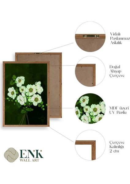Çiçekler Ahşap Çerçeveli Tablo fırsatları