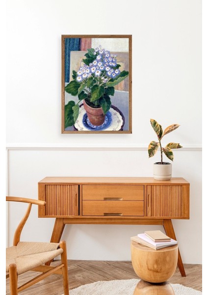 Saksıdaki Çiçek Ahşap Çerçeveli Tablo modelleri