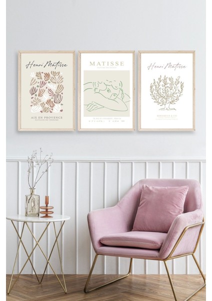 Matisse Üçlü Ahşap Çerçeveli Tablo fiyatları