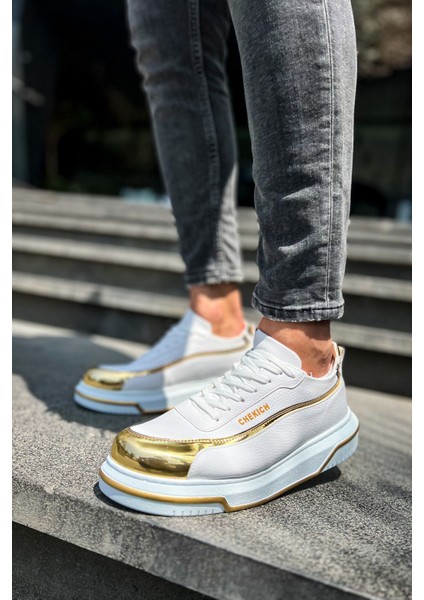 CH041 - Cbt Renaissance Erkek Ayakkabı Beyaz/altın