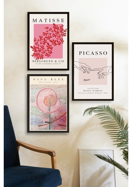 Ünlü Tablolar Üçlü Ahşap Çerçeveli Tablo fiyatları