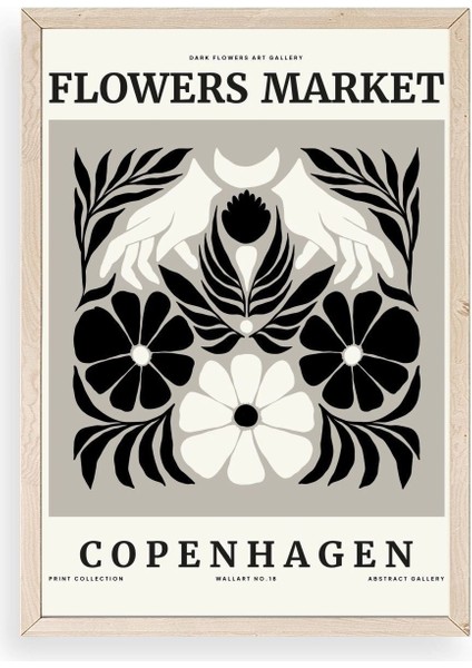 Çiçek Ahşap Çerçeveli Tablo