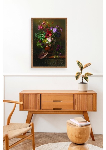 Çiçekler Ahşap Çerçeveli Tablo modelleri