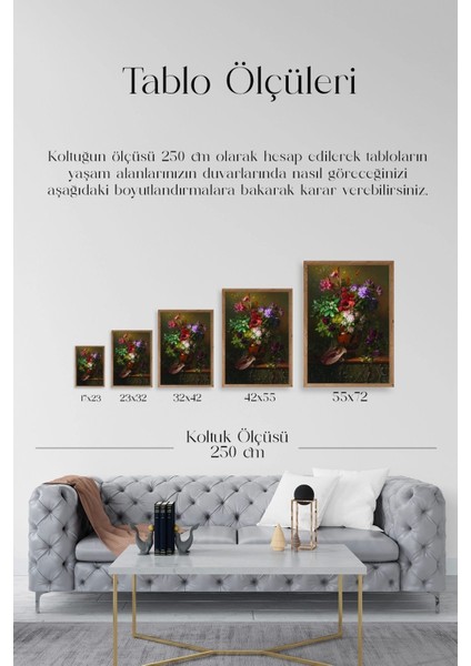 Çiçekler Ahşap Çerçeveli Tablo indirimleri