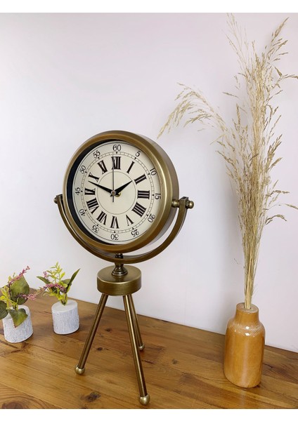 Zentime Eskitme Vintage Üç Ayaklı Masa Saati modelleri