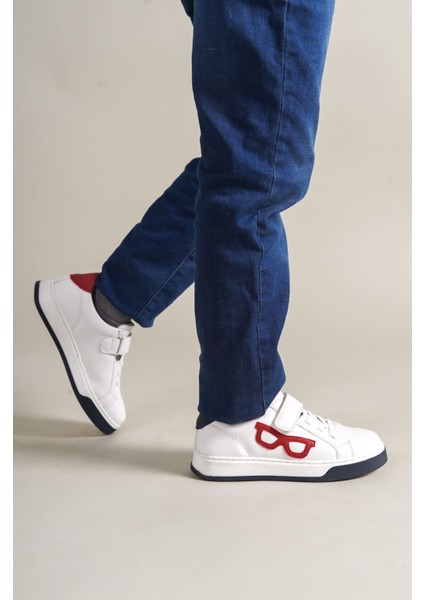 1011 - Glasses-X Çocuk Ayakkabı Beyaz Kırmızı Lacivert modelleri