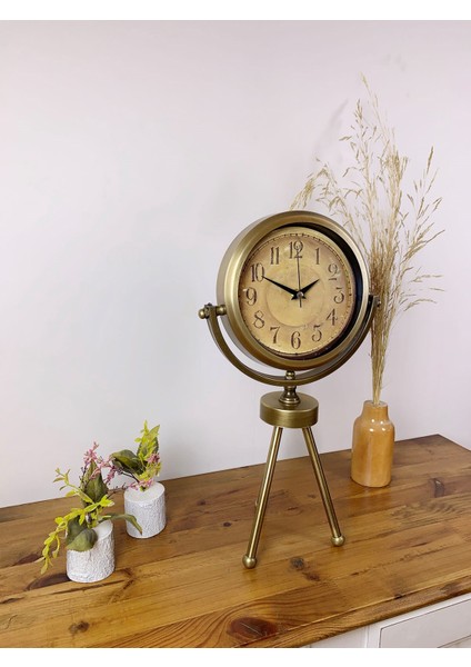 Zentime Eskitme Vintage Üç Ayaklı Masa Saati fırsatları