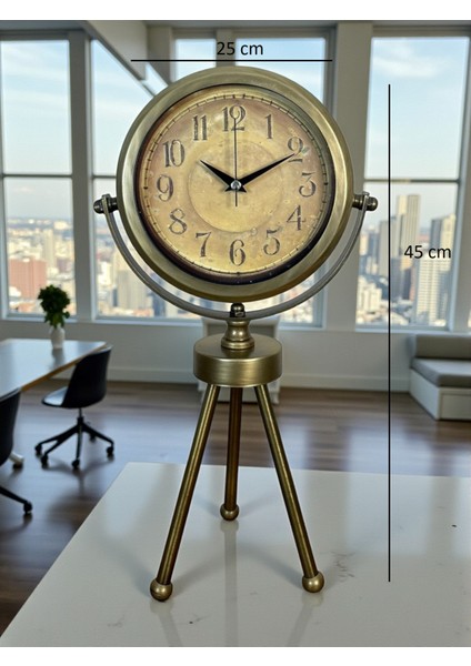 Zentime Eskitme Vintage Üç Ayaklı Masa Saati indirimleri