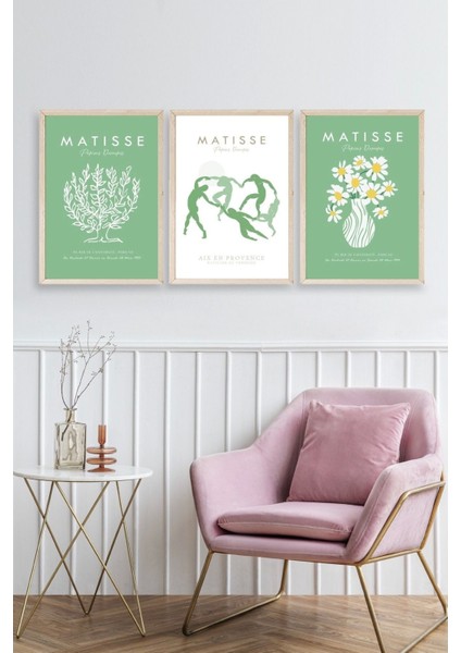 Matisse Üçlü Ahşap Çerçeveli Tablo fiyatları