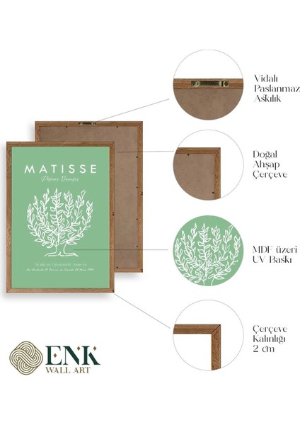 Matisse Üçlü Ahşap Çerçeveli Tablo fırsatları