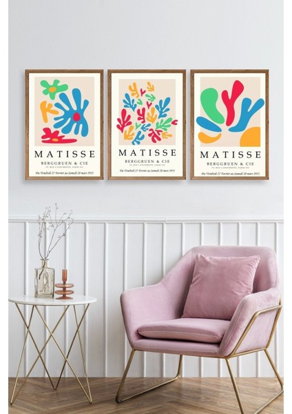 Matisse Üçlü Ahşap Çerçeveli Tablo fiyatları