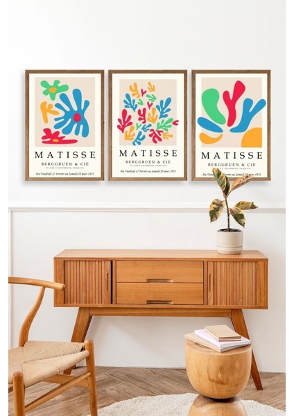 Matisse Üçlü Ahşap Çerçeveli Tablo modelleri
