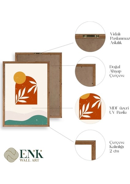 Manzara Üçlü Ahşap Çerçeveli Tablo fırsatları