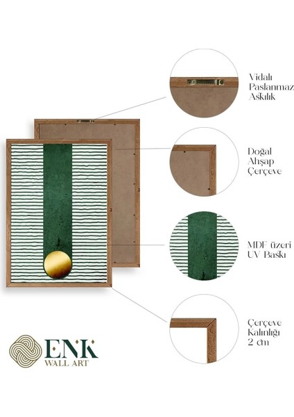 Yuvarlak Top Desenli Üçlü Ahşap Çerçeveli Tablo fırsatları