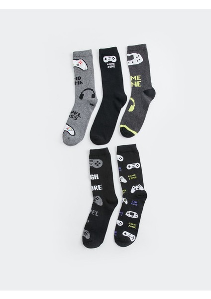 Yeni Sezon Desenli Erkek Çocuk Soket Çorap 5'li