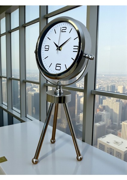 Zentime Krom Şık Üç Ayaklı Masa Saati modelleri