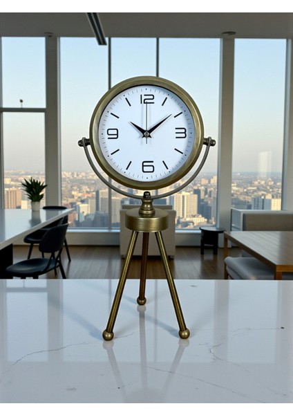 Zentime Eskitme Vintage Üç Ayaklı Masa Saati