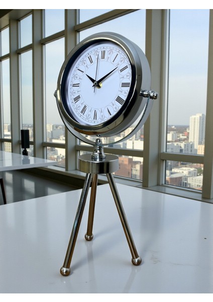 Zentime Krom Şık Üç Ayaklı Masa Saati modelleri
